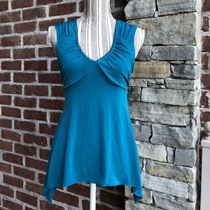 Blue baby doll fit top